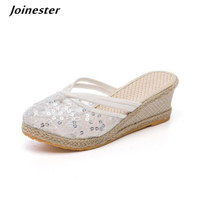 Wedge Espadrille Women - Air Mesh Wedge Slippers for Women
