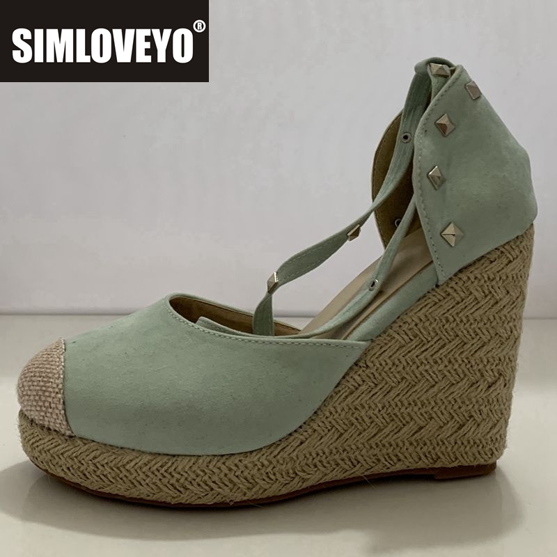 Wedge Espadrille Women - SIMLOVEYO espadrilles Women wedge sandals high