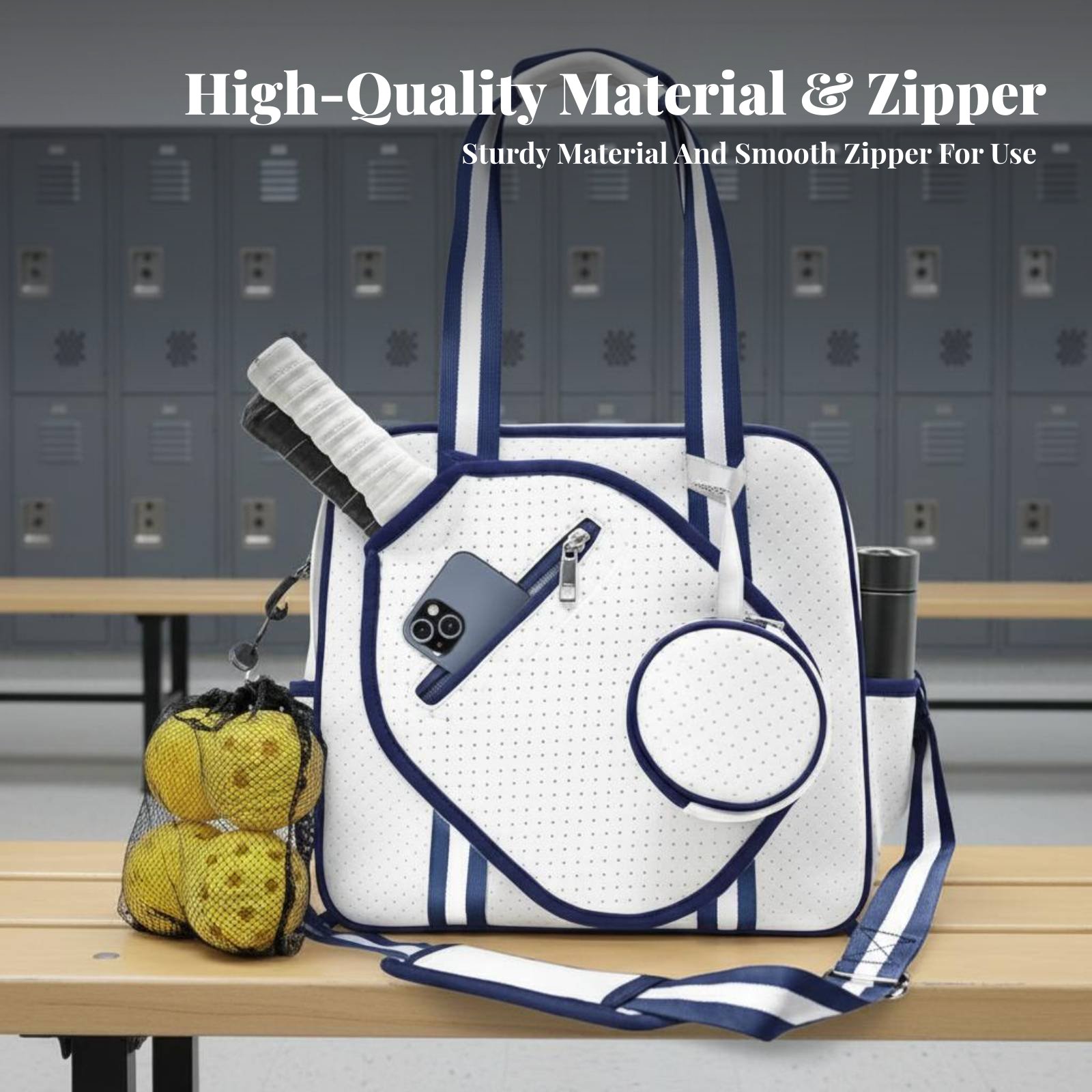 Tote Bag Beach - Pickleball Paddle Holder Bag Breathable Large