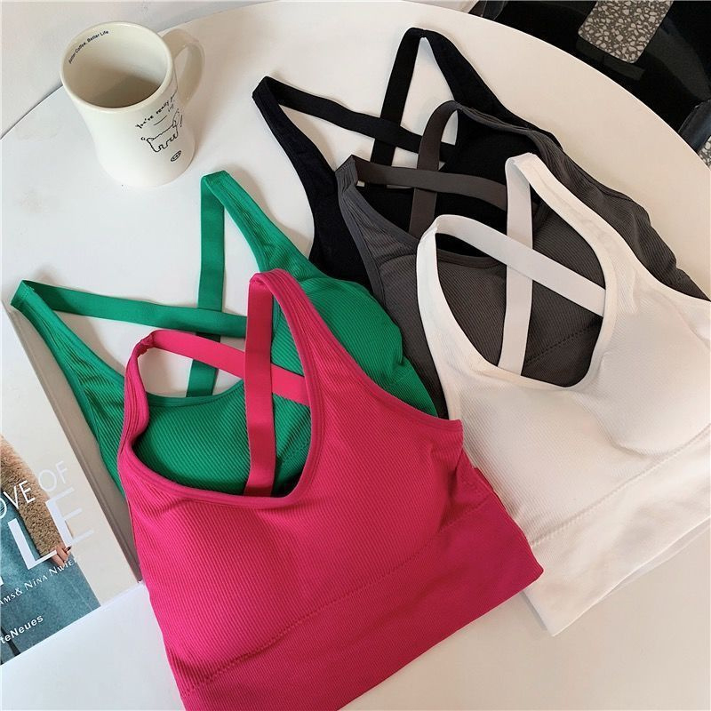 Sexy Sports Bra Yoga Bra Fitne - Bralette Triangle Set 评论和价格