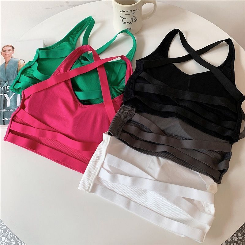 Sexy Sports Bra Yoga Bra Fitne - Bralette Triangle Set 评论和价格
