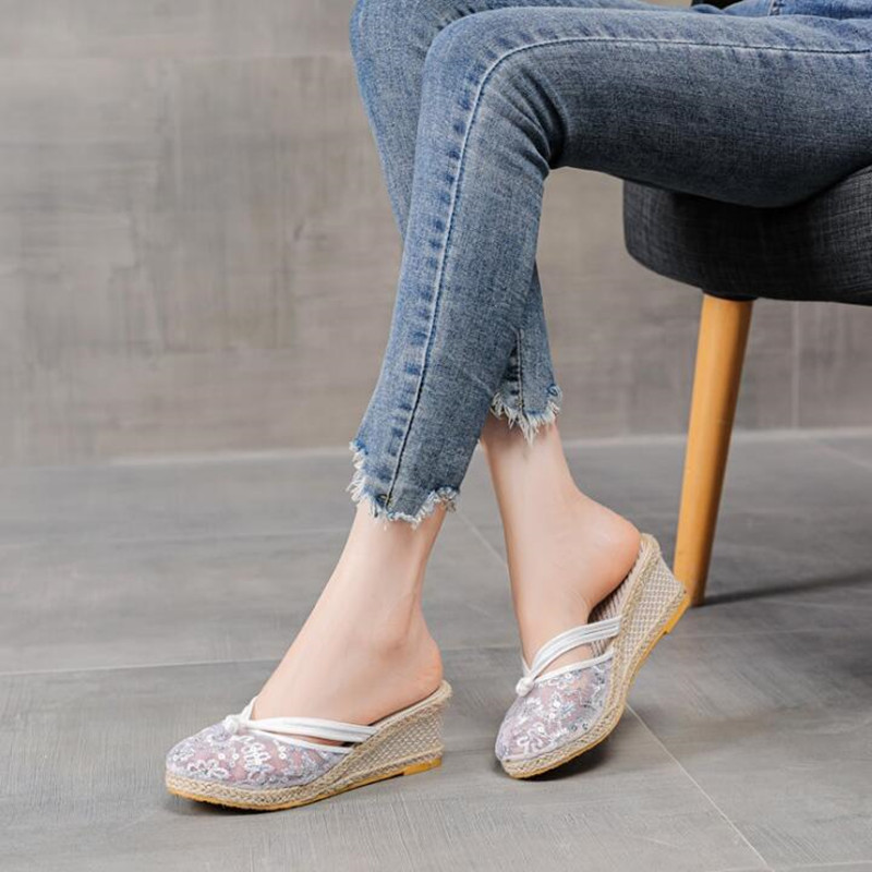 Air Mesh Wedge Slippers for Wo - Wedge Espadrille Women 评论和价格