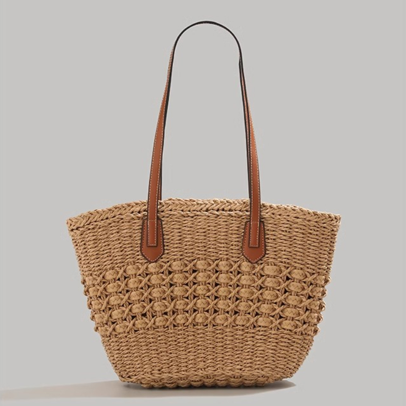 Extra-Large Foldable Straw Tot - Tote Bag Beach 评论和价格