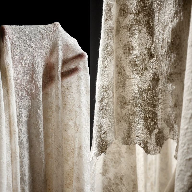 Distressed Vintage Textured Co - Linen Dress Wrap 评论和价格