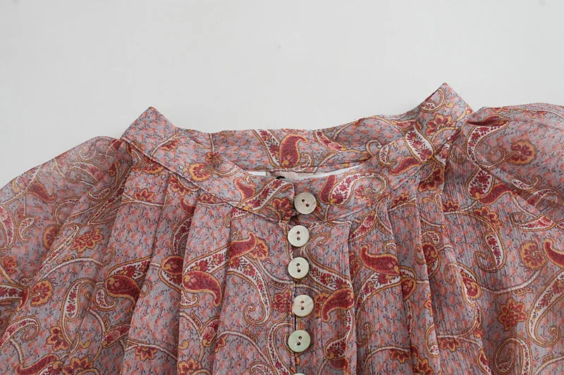 TEELYNN Puff Long Sleeve Boho  - Romper Floral Print 评论和价格