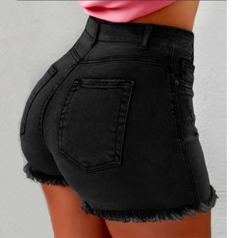 Women's High Waisted Denim Sho - Shorts Denim Frayed 评论和价格
