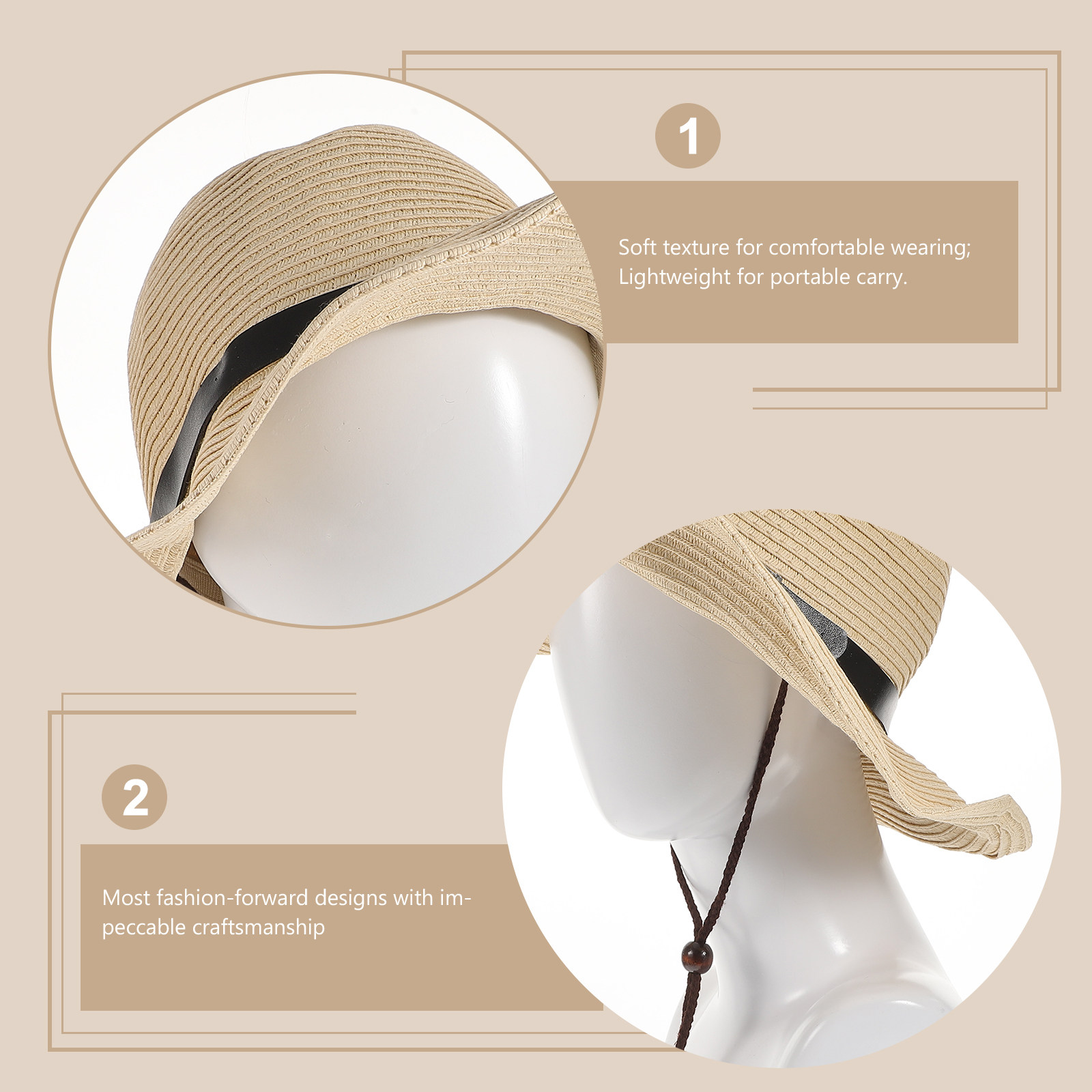 Men Wide Brim Straw Sun Floppy - Hat Floppy Wide 评论和价格