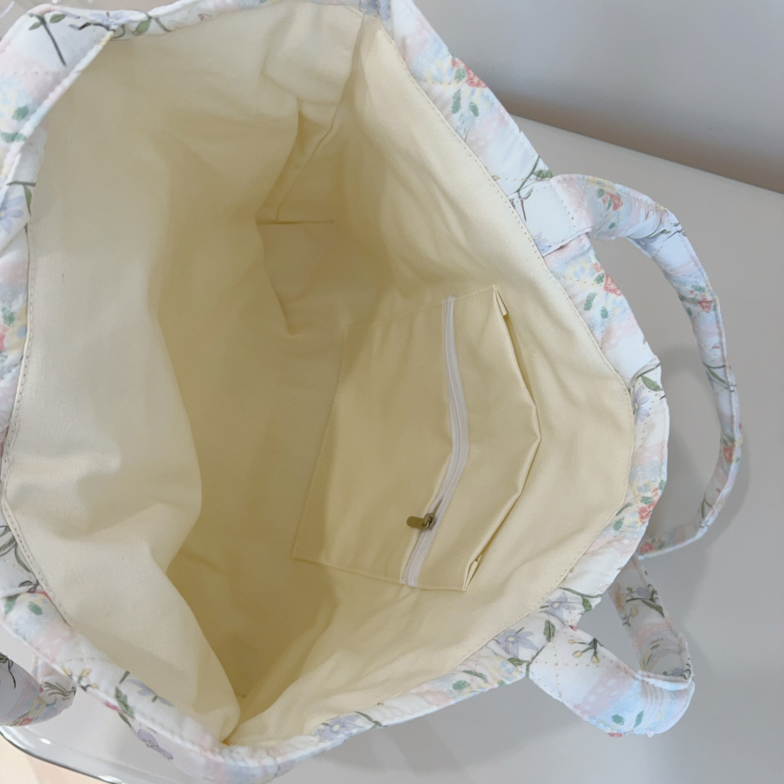 French Floral Quilted Tote Bag - Tote Bag Beach 评论和价格