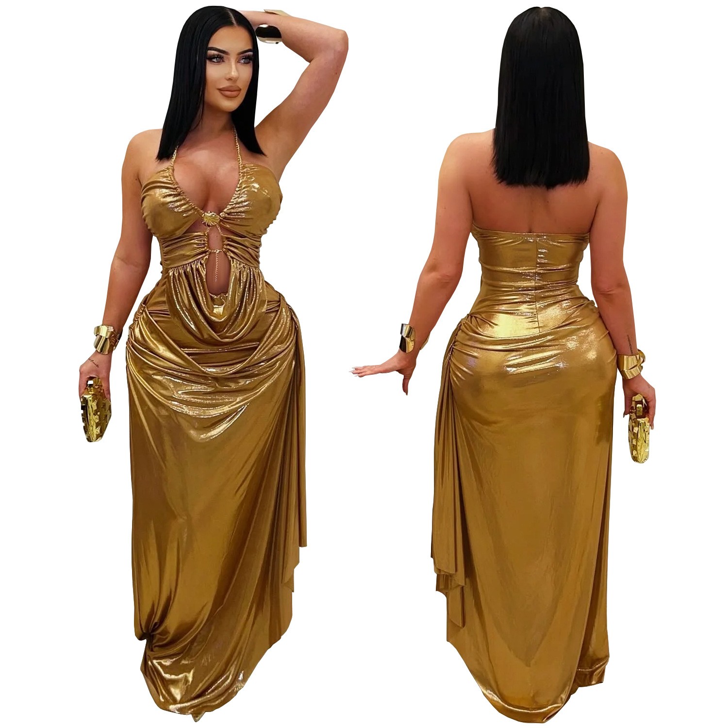 Wedding Guest Dress Evening Ha - Maxi Dress Halter 评论和价格