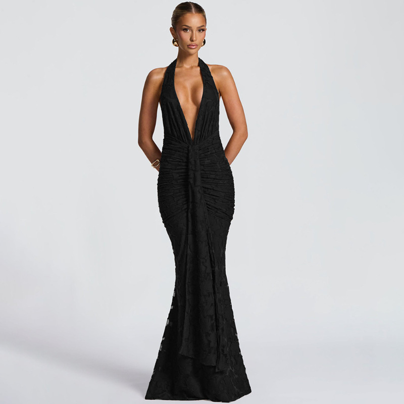 Sexy Deep V Backless Wrap arou - Linen Dress Wrap 评论和价格