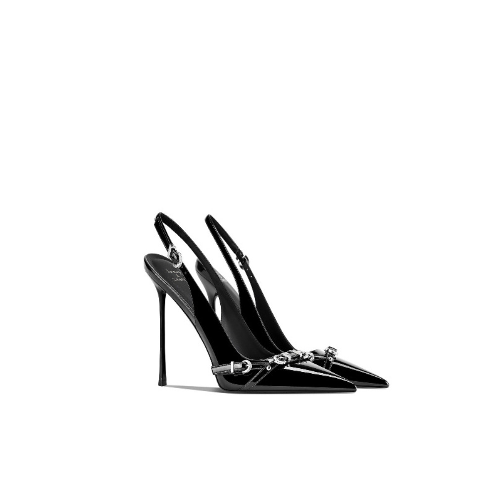 Fashionable Black Pointed Toe  - Sandal Strappy Heeled 评论和价格