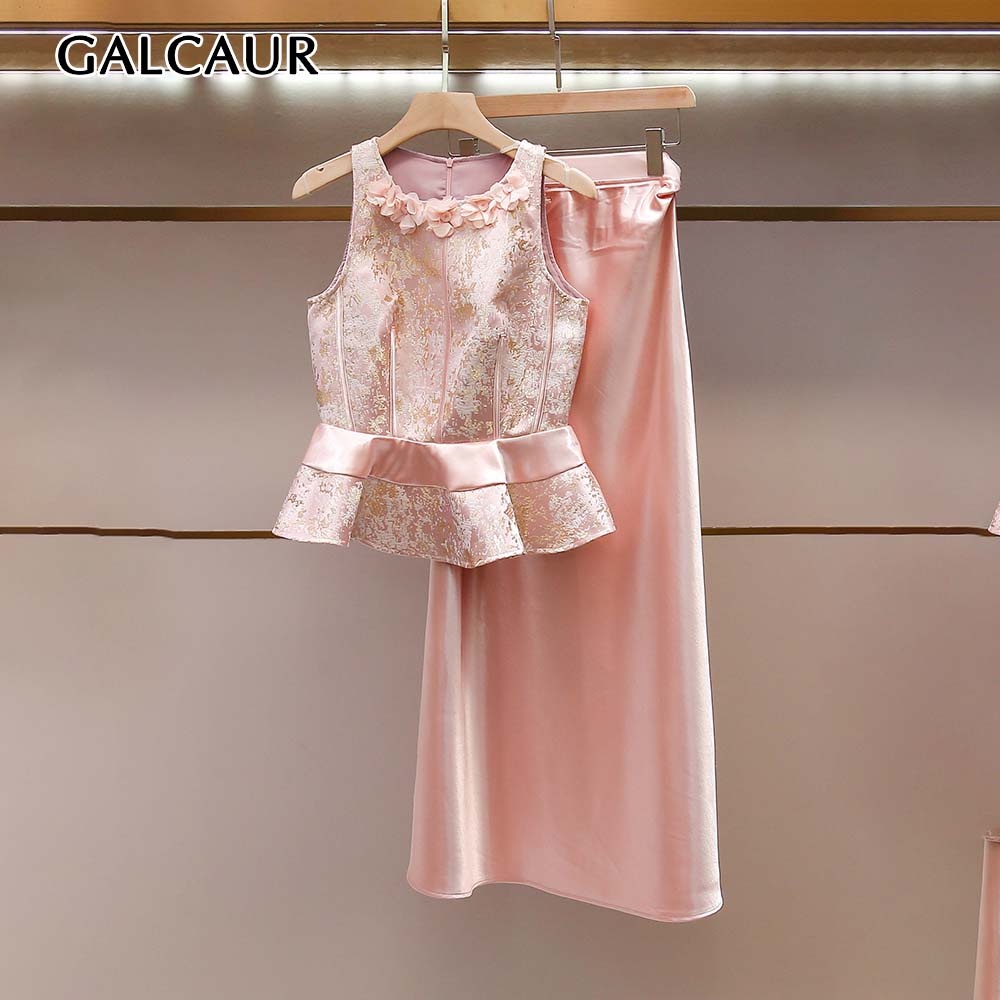 GALCAUR Solid Spliced Floral S - Midi Skirt Floral 评论和价格